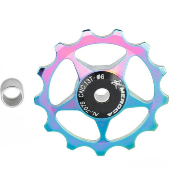 4 PCS MEROCA Metal Bearings Mountain Bike Road Bike Rear Derailleur Guide Wheel 11T/13T Guide Wheel, Specification:13T, Color:Electroplating Colorful-garmade.com