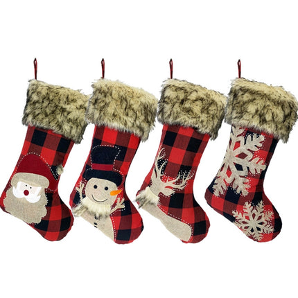Christmas Ornaments Burlap Socks Candy Socks Gift Bag(Senior)-garmade.com