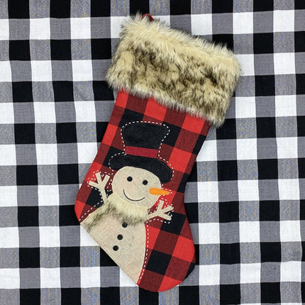 Christmas Ornaments Burlap Socks Candy Socks Gift Bag(Snowman)-garmade.com