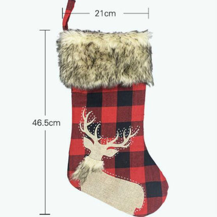 Christmas Ornaments Burlap Socks Candy Socks Gift Bag(Elk)-garmade.com