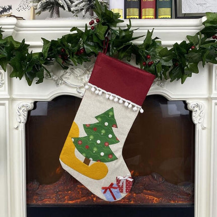 Christmas Socks Gift Bag Children Christmas Decoration Gift Socks Supplies Christmas Tree Pendant(Christmas Tree)-garmade.com