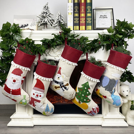 Christmas Socks Gift Bag Children Christmas Decoration Gift Socks Supplies Christmas Tree Pendant(Christmas Bear)-garmade.com
