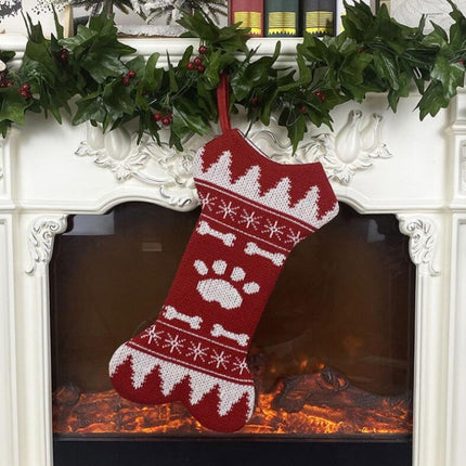 Christmas Decorations Christmas Bone Socks Gift Bag Pendant(Dog Paw)-garmade.com