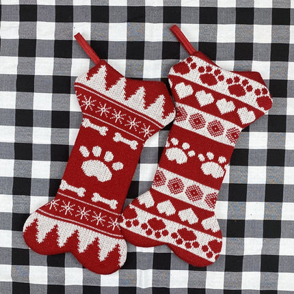 Christmas Decorations Christmas Bone Socks Gift Bag Pendant(Dog Paw)-garmade.com