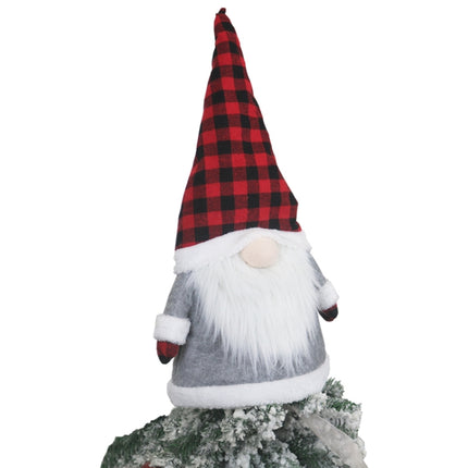 Creative Faceless Doll Christmas Tree Hat Home Decoration Products(Black Red Grid)-garmade.com