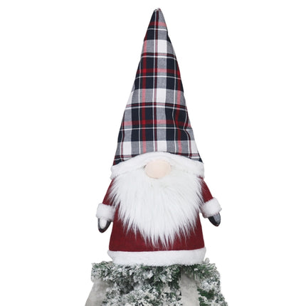Creative Faceless Doll Christmas Tree Hat Home Decoration Products(Black White Grid)-garmade.com