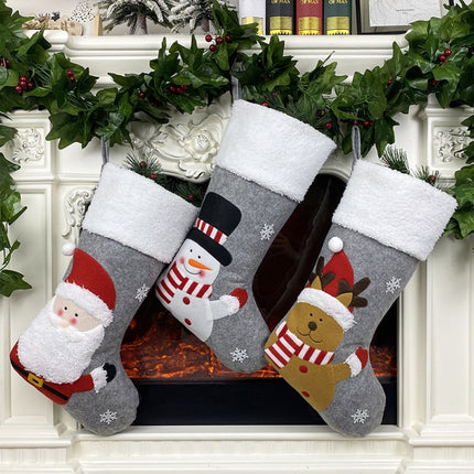 Christmas Decorations Gift Bags Ornaments Holiday Dress Up Christmas Socks(Snowman)-garmade.com