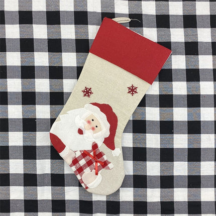 Christmas Stocking Creative Gift Bag Candy Bag Christmas Decoration Pendant(Santa Claus)-garmade.com