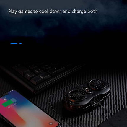 AH-102 Type-C / USB-C + USB Interface Dual Cooling And Fast Cooling Mobile Phone Radiator for 4-6.5 inch Mobile Phones, Power Cable Length: 1.5m(Black)-garmade.com