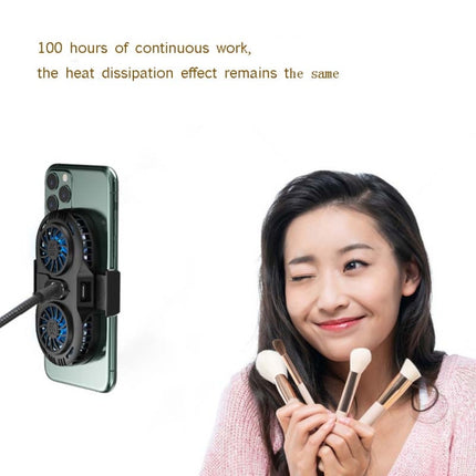 AH-102 Type-C / USB-C + USB Interface Dual Cooling And Fast Cooling Mobile Phone Radiator for 4-6.5 inch Mobile Phones, Power Cable Length: 1.5m( White)-garmade.com