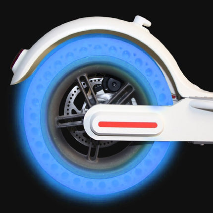 M0137 For Xiaomi Mijia M365 Electric Scooter Accessories 8.5 inch Shock-absorbing Pattern Honeycomb Solid Tire Fluorescent Tire(Fluorescent Blue)-garmade.com