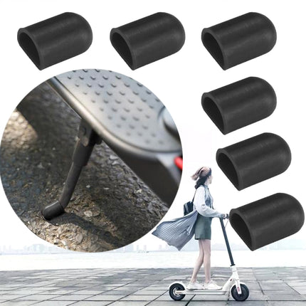 6 PCS For Xiaomi Mijia M365 Electric Scooter Accessories Tripod Foot Support Silicone Cover(Black)-garmade.com