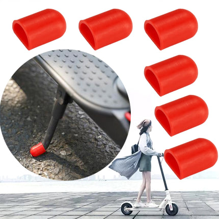 6 PCS For Xiaomi Mijia M365 Electric Scooter Accessories Tripod Foot Support Silicone Cover(Red)-garmade.com