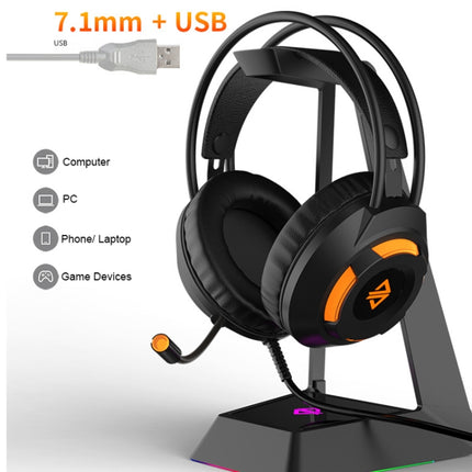 Ajazz AX120 7.1-channel Computer Head-mounted Gaming Headset Listening and Distinguishing Position Super Bass with Microphone(White)-garmade.com