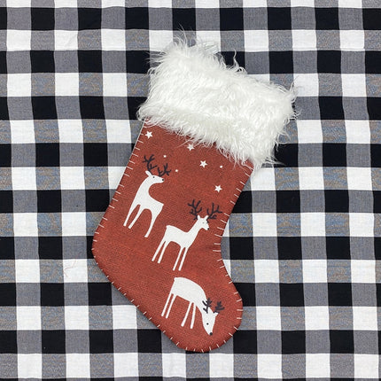 Christmas Elk Socks Ornaments Candy Gift Bags Holiday Decorations(Red)-garmade.com