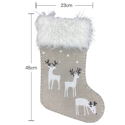 Christmas Elk Socks Ornaments Candy Gift Bags Holiday Decorations(Yellow)-garmade.com