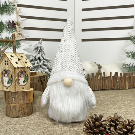 Christmas Decorations Window Decorations for Faceless Elderly Dolls Decorative Dolls(White)-garmade.com