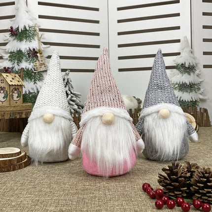 Christmas Decorations Window Decorations for Faceless Elderly Dolls Decorative Dolls(Pink)-garmade.com