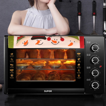 Christmas Cloak Microwave Oven Refrigerator Double Door Handle Gloves Anti-static Extended Anti-collision Fabric Protective Cover, Specification: A041 3 In 1 Cloak Refrigerator-garmade.com