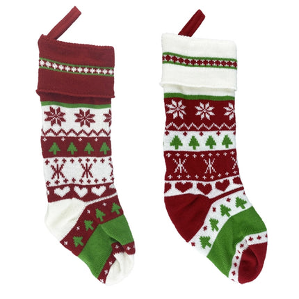 Christmas Decoration Christmas Woolen Socks Gift Bags Children Candy Bags(White)-garmade.com