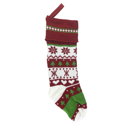 Christmas Decoration Christmas Woolen Socks Gift Bags Children Candy Bags(Red)-garmade.com