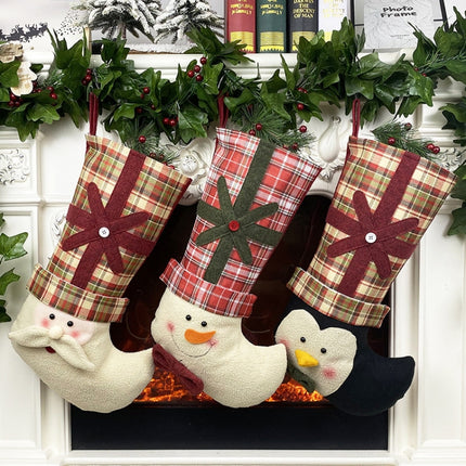 Christmas Stocking Gift Bag Children Gift Bag Christmas Tree Decoration Pendant(Snowman)-garmade.com