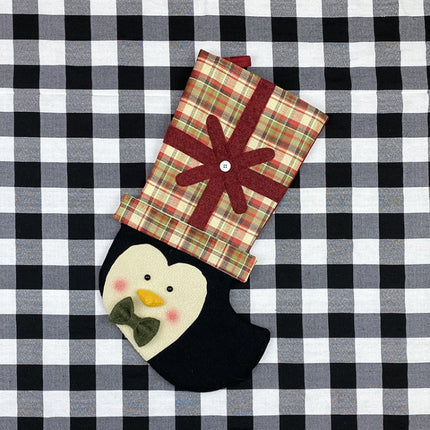 Christmas Stocking Gift Bag Children Gift Bag Christmas Tree Decoration Pendant(Penguin)-garmade.com