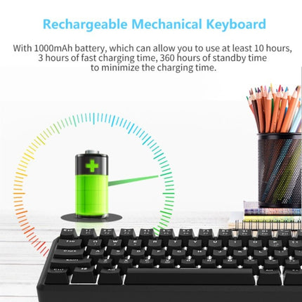 Ajazz K680T Mini USB Wired Dual-mode Charging 68-keys Laptop Bluetooth Mechanical Keyboard, Cable Length: 1.6m, Style:Green Shaft(Black)-garmade.com
