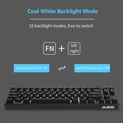 Ajazz K680T Mini USB Wired Dual-mode Charging 68-keys Laptop Bluetooth Mechanical Keyboard, Cable Length: 1.6m, Style:Green Shaft(Black)-garmade.com