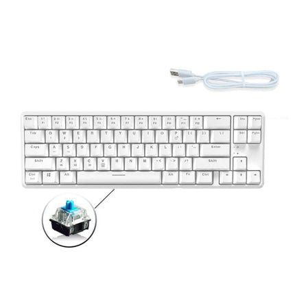 Ajazz K680T Mini USB Wired Dual-mode Charging 68-keys Laptop Bluetooth Mechanical Keyboard, Cable Length: 1.6m, Style:Green Shaft(White)-garmade.com