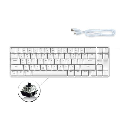Ajazz K680T Mini USB Wired Dual-mode Charging 68-keys Laptop Bluetooth Mechanical Keyboard, Cable Length: 1.6m, Style:Black Shaft(White)-garmade.com