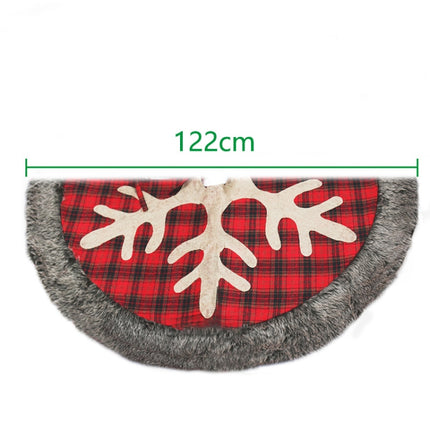 Christmas Decoration Flower Lattice Tree Skirt 48 inch Snowflake Christmas Tree Skirt Tree Bottom Apron-garmade.com