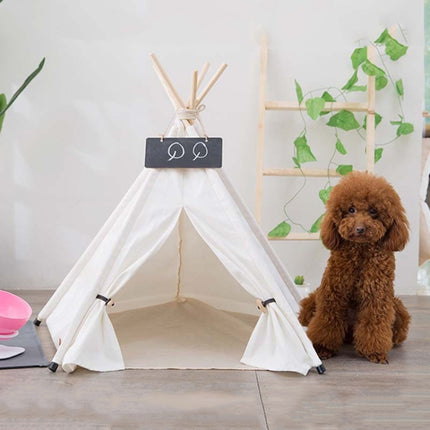 Pure White Pet Tent Nest For Small And Medium Dogs and Cats Foldable Playhouse, Style:Without Cushion, Size:Small 40×40×50cm-garmade.com
