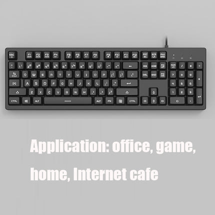 Ajazz DKS100 104 Keys Office Luminous Game Tea Axis Mechanical Keyboard, Cable Length: 1.5m(Black)-garmade.com