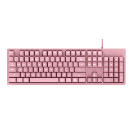 Ajazz DKS100 104 Keys Office Luminous Game Tea Axis Mechanical Keyboard, Cable Length: 1.5m(Cherry Blossom Powder)-garmade.com