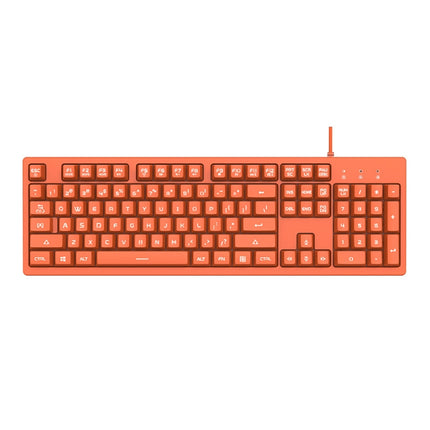 Ajazz DKS100 104 Keys Office Luminous Game Tea Axis Mechanical Keyboard, Cable Length: 1.5m(Orange )-garmade.com