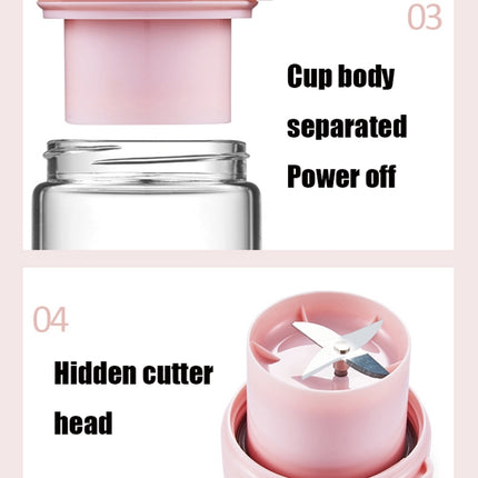 LL-GZ19 Juicer Rechargeable Household Mini Juice Cup Portable Student Dormitory Small Electric Juice Cup(Pink)-garmade.com