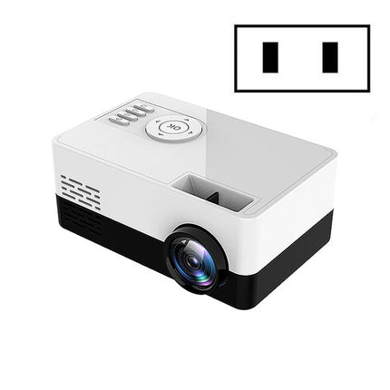 S261/J16 Home Mini HD 1080P Portable LED Projector, Support TF Card / AV / U Disk, Plug Specification:US Plug(White Black)-garmade.com