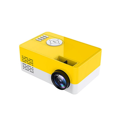 S261/J16 Home Mini HD 1080P Portable LED Projector, Support TF Card / AV / U Disk, Plug Specification:US Plug(Yellow White)-garmade.com