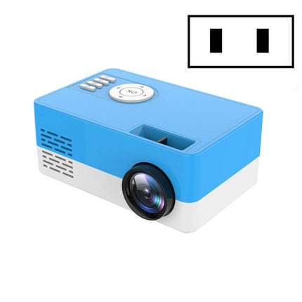S261/J16 Home Mini HD 1080P Portable LED Projector, Support TF Card / AV / U Disk, Plug Specification:US Plug(Blue White)-garmade.com