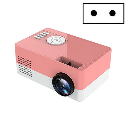 S261/J16 Home Mini HD 1080P Portable LED Projector, Support TF Card / AV / U Disk, Plug Specification:EU Plug(Pink White)-garmade.com