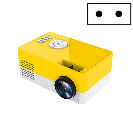 S261/J16 Home Mini HD 1080P Portable LED Projector, Support TF Card / AV / U Disk, Plug Specification:EU Plug(Yellow White)-garmade.com
