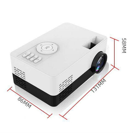 S261/J16 Home Mini HD 1080P Portable LED Projector, Support TF Card / AV / U Disk, Plug Specification:UK Plug(White Black)-garmade.com