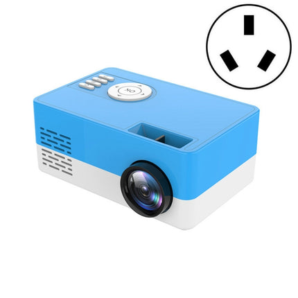 S261/J16 Home Mini HD 1080P Portable LED Projector, Support TF Card / AV / U Disk, Plug Specification:AU Plug(Blue White)-garmade.com