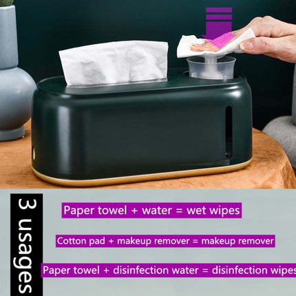 Humidifying Tissue Box Creative Wet And Dry Tissue Box, Colour: Dark green White Bottom-garmade.com