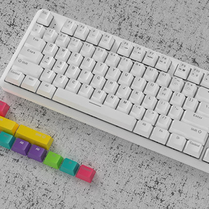 Ajazz K870T 87-keys Wired Bluetooth + Type-C Rechargeable Mechanical Keyboard Mini RGB Backlit Keyboard, Cable Length: 1.6m(Black Shaft)-garmade.com
