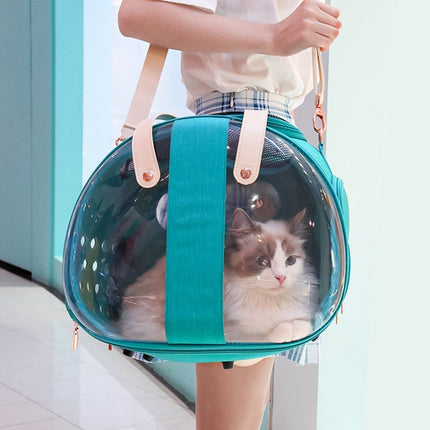 Easy Pet Outing Transparent Backpack Foldable Breathable Cat Bag, Specification: 39X27X30cm(Dark Gray)-garmade.com