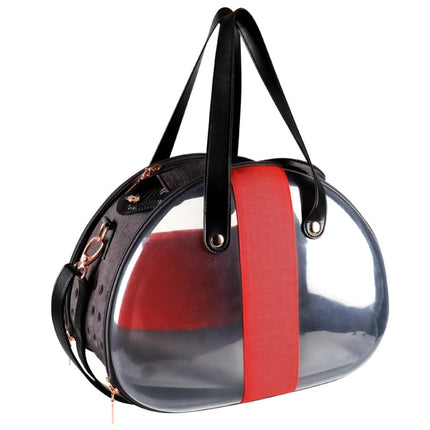 Easy Pet Outing Transparent Backpack Foldable Breathable Cat Bag, Specification: 39X27X30cm(Rose Red)-garmade.com