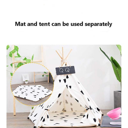 Foldable Pet Tent Breathable Pine Pet Nest Pet Mat, Style:Without Cushion, Size:Medium 50×50×60cm-garmade.com
