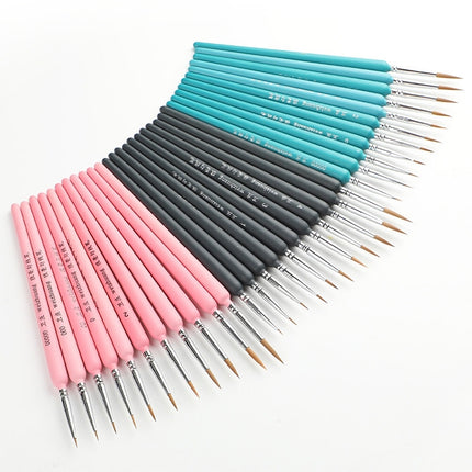 10 PCS 5 WeiZhuang Hook Line Pen Painting Hand-painted Watercolor Wolf Mint Hook Line Pen Painting Stroke Thin Line Brush, Color:Dark Blue-garmade.com